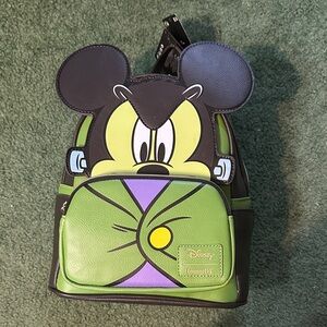 Loungefly Green and Black Halloween Mickey Backpack